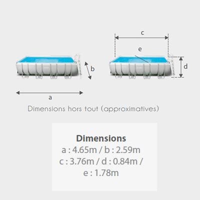 dimensions piscine prism frame 4x2x1 intex